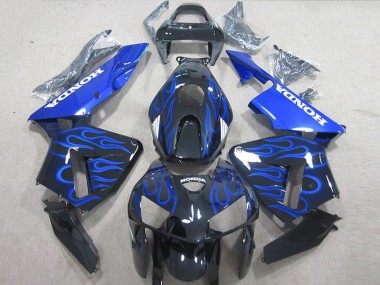 Carénage Moto CBR 600 RR 05-06 - Noir Bleu Flamme