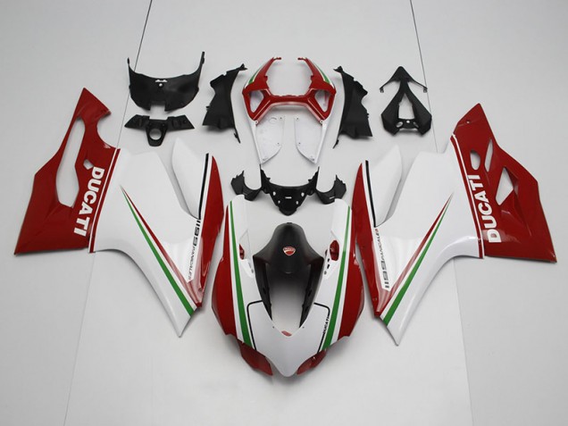 Carénages Moto Ducati 1199 11-14 - Blanc Rouge