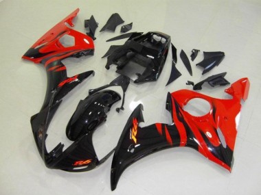 Carénages Moto R6 03-05 - Noir Rouge Flamme